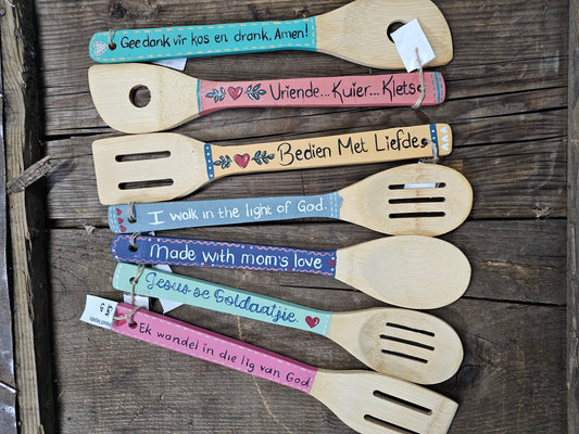Salad server wooden spoons